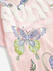 Pink Oversized Embellished Graphic T-Shirt (3-16yrs) - Image 7 of 8