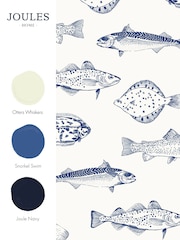 Joules Coast Blue Name The Plaice 10M Wallpaper - Image 4 of 5