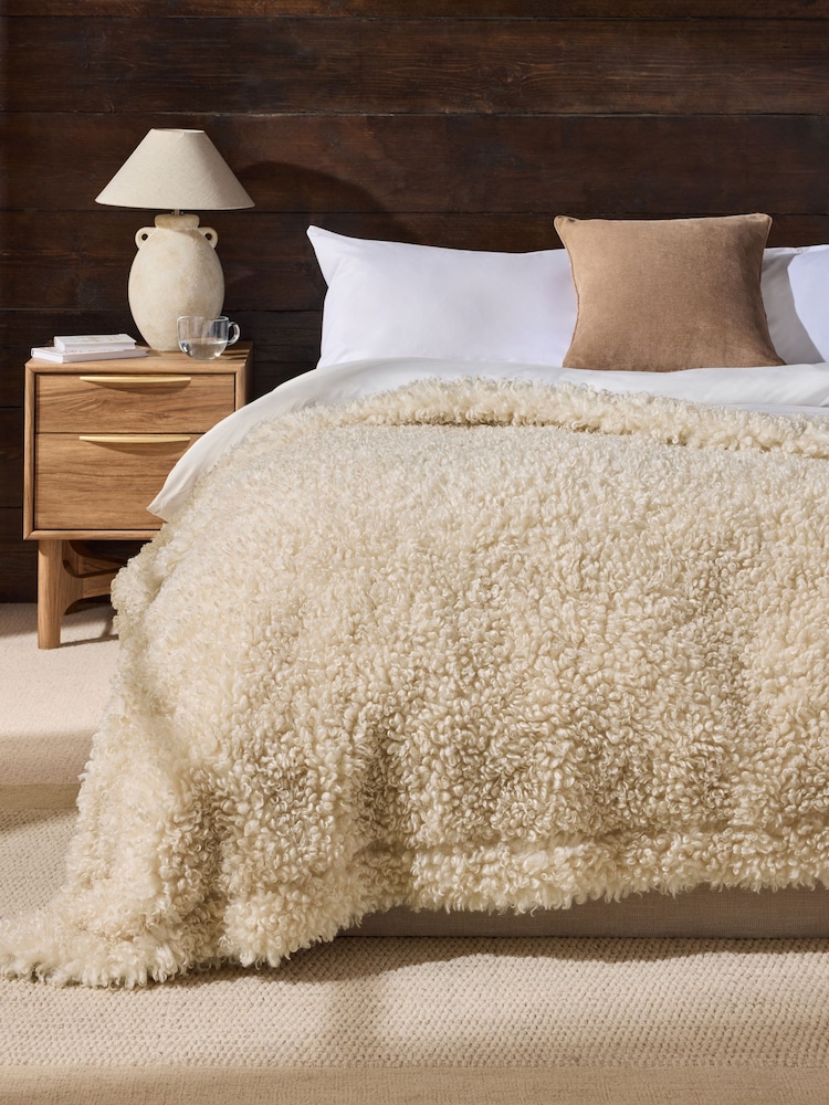Ivory Alpine Faux Fur Throw - Image 1 of 4