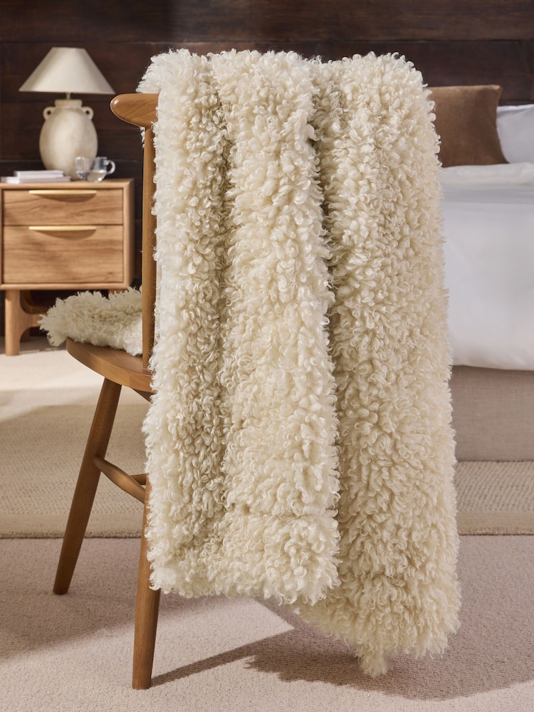 Ivory Alpine Faux Fur Throw - Image 2 of 4