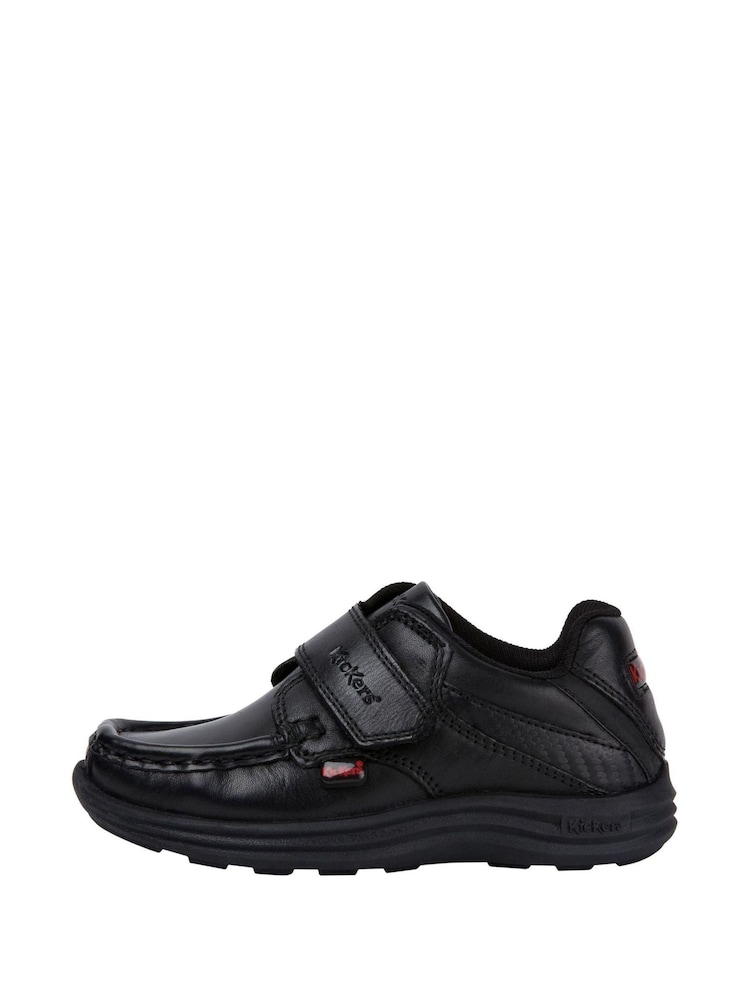 Kickers Black Infants Reasan Strap Leather School Shoes - Image 1 of 11