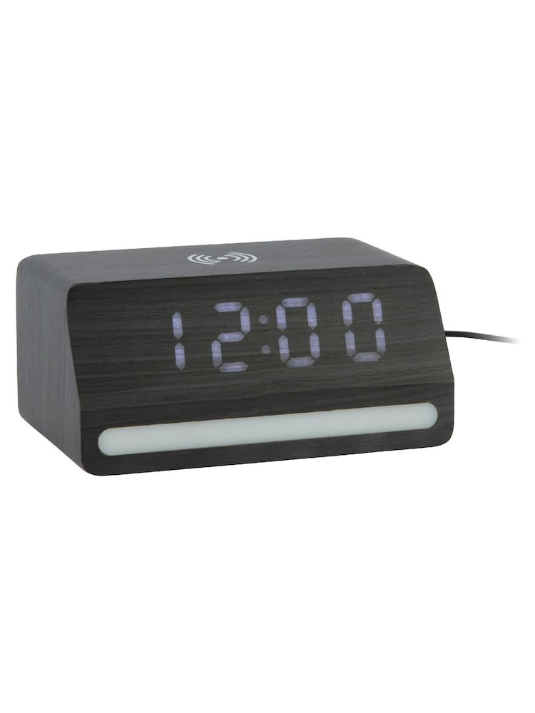 Karlsson Black Retro LED Alarm Cock - Image 2 of 4 Karlsson Black Retro LED Alarm Cock - Image 2 of 4