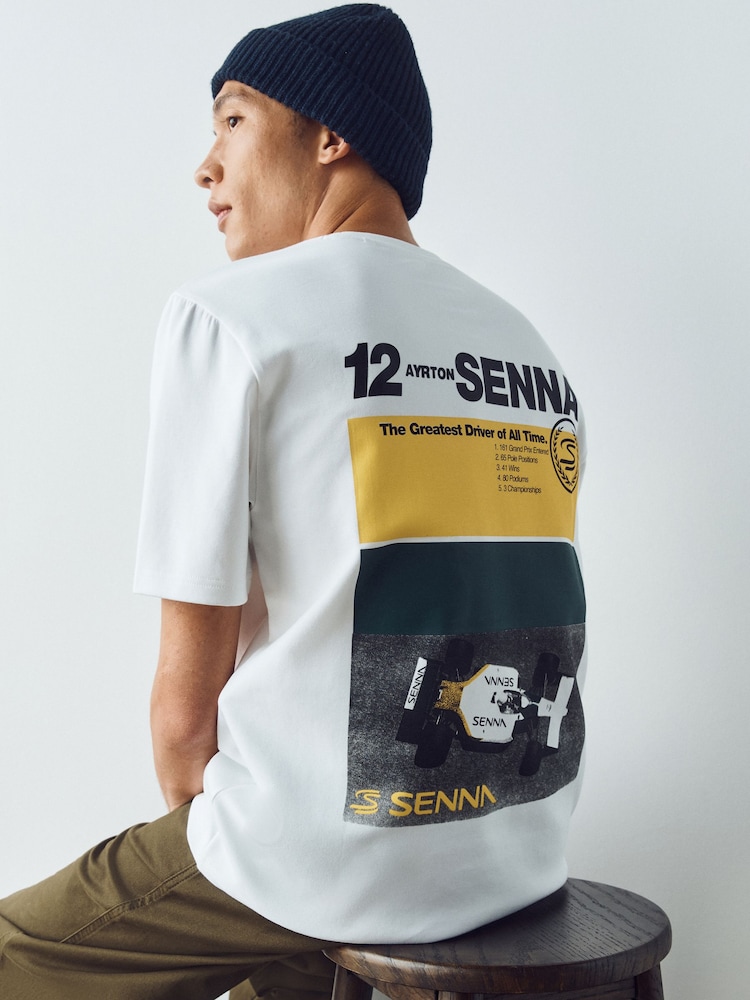 白色 - Senna Racing Car Regular Fit Motionflex T-Shirt - 圖片 1，共 11