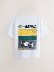 白色 - Senna Racing Car Regular Fit Motionflex T-Shirt - 圖片 8，共 11