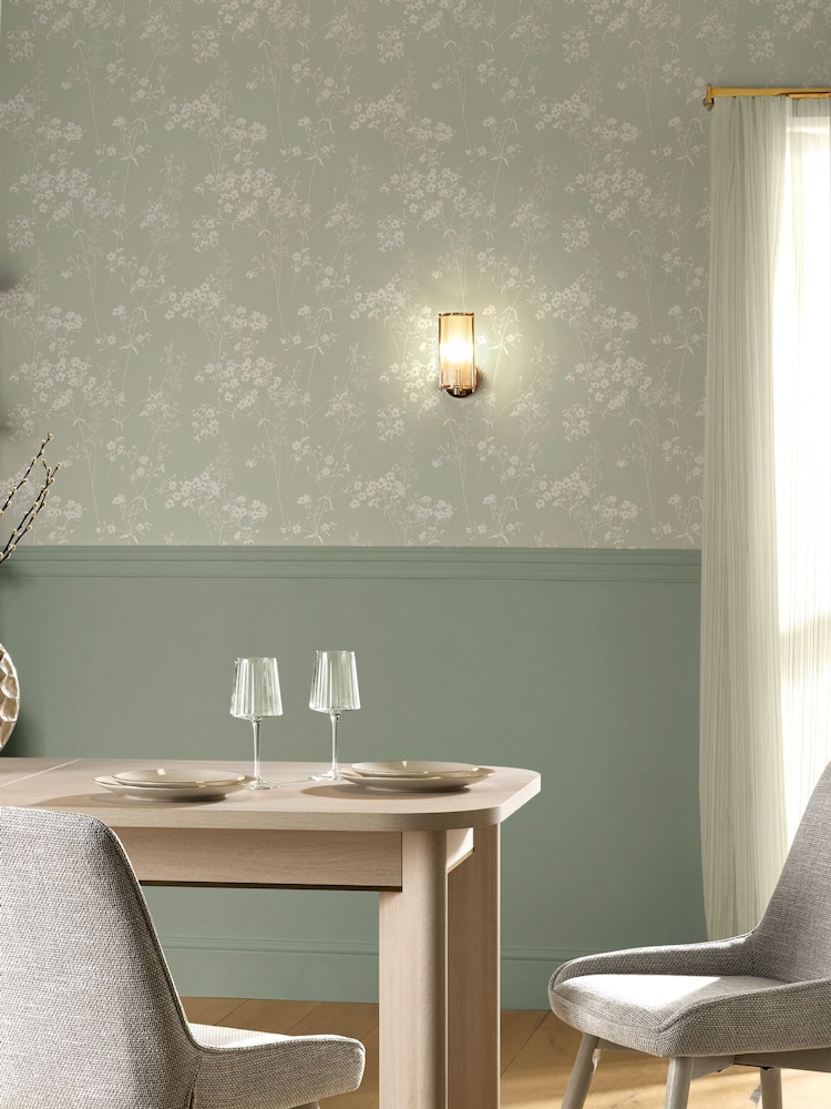 Sage Green Country Leaves 10M Wallpaper - Image 1 of 5