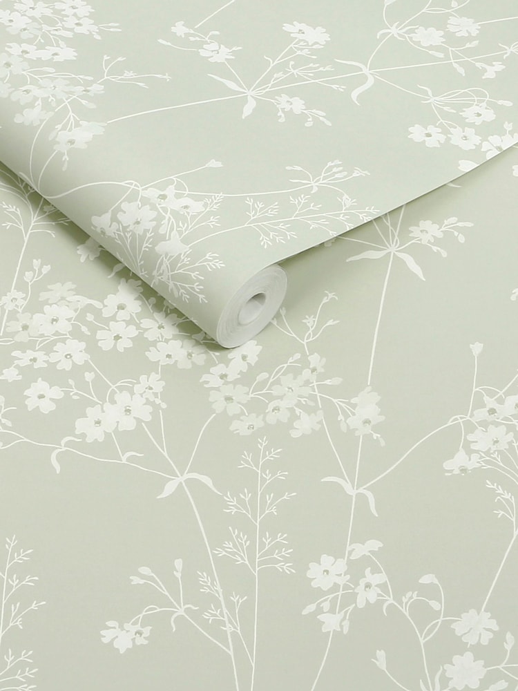 Sage Green Country Leaves 10M Wallpaper - Image 5 of 5