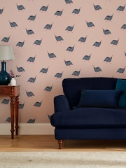 Joules Pink Guinea Fowl Wallpaper - Image 1 of 5