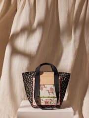 Cath Kidston Black/Cream Cowgirl Print Large Bonded Canvas Tote Bag - Image 1 of 8