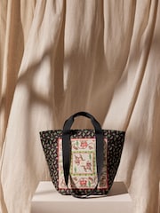 Cath Kidston Black/Cream Cowgirl Print Large Bonded Canvas Tote Bag - Image 2 of 8