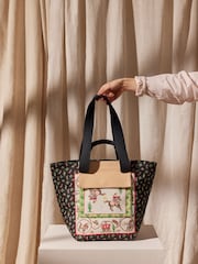 Cath Kidston Black/Cream Cowgirl Print Large Bonded Canvas Tote Bag - Image 3 of 8