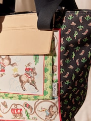 Cath Kidston Black/Cream Cowgirl Print Large Bonded Canvas Tote Bag - Image 5 of 8
