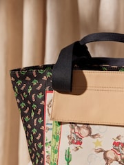 Cath Kidston Black/Cream Cowgirl Print Large Bonded Canvas Tote Bag - Image 6 of 8