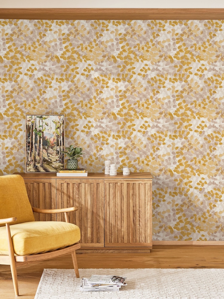 Yellow Ochre Forest Floor 10M Wallpaper - Image 1 of 4