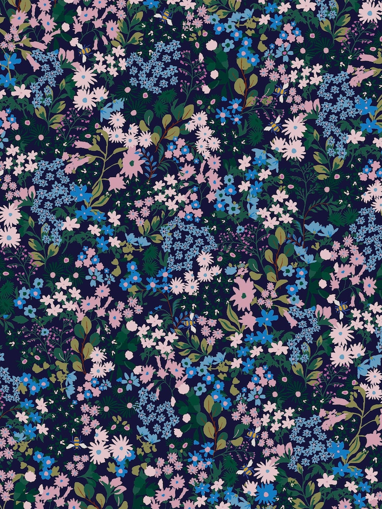 Joules Blue Gilmorton Ditsy Wallpaper - Image 2 of 4 Joules Blue Gilmorton Ditsy Wallpaper - Image 2 of 4