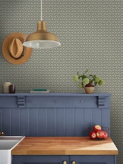 Joules Green Blue Stately Floral 10M Wallpaper - Image 1 of 5