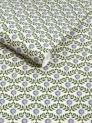 Joules Green Blue Stately Floral 10M Wallpaper - Image 3 of 5