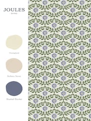 Joules Green Blue Stately Floral 10M Wallpaper - Image 4 of 5