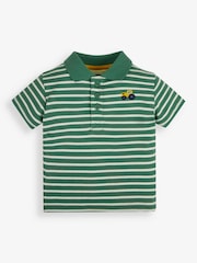 JoJo Maman Bébé Khaki Stripe Tractor Polo Shirt - Image 1 of 3