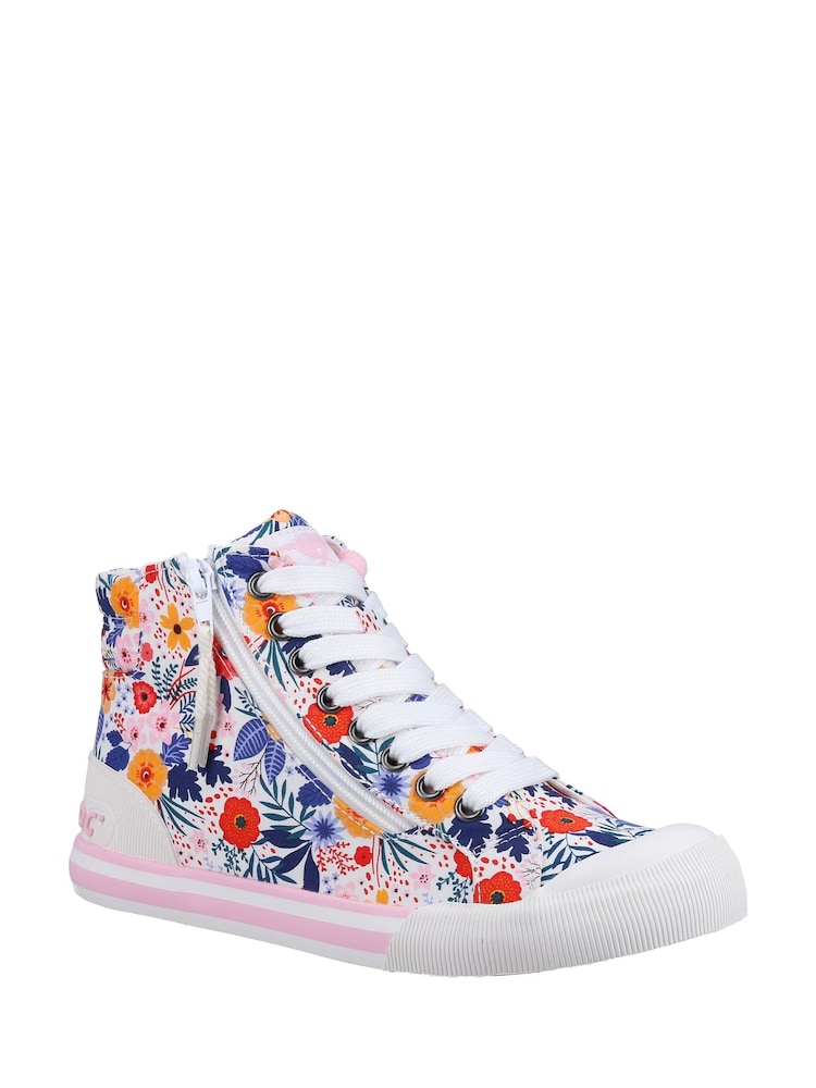 Rocket Dog Jazzin Hi Top 10A Canvas Cotton Trainers - Image 2 of 7