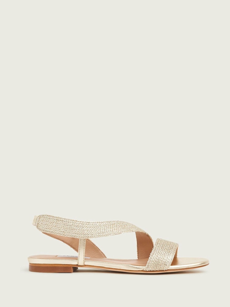 LK Bennett Metallic Rachel Metallic Rope Flat Sandals - Image 1 of 4