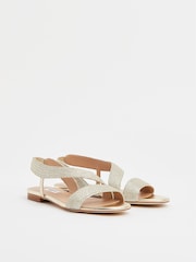 LK Bennett Metallic Rachel Metallic Rope Flat Sandals - Image 2 of 4