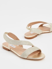 LK Bennett Metallic Rachel Metallic Rope Flat Sandals - Image 3 of 4