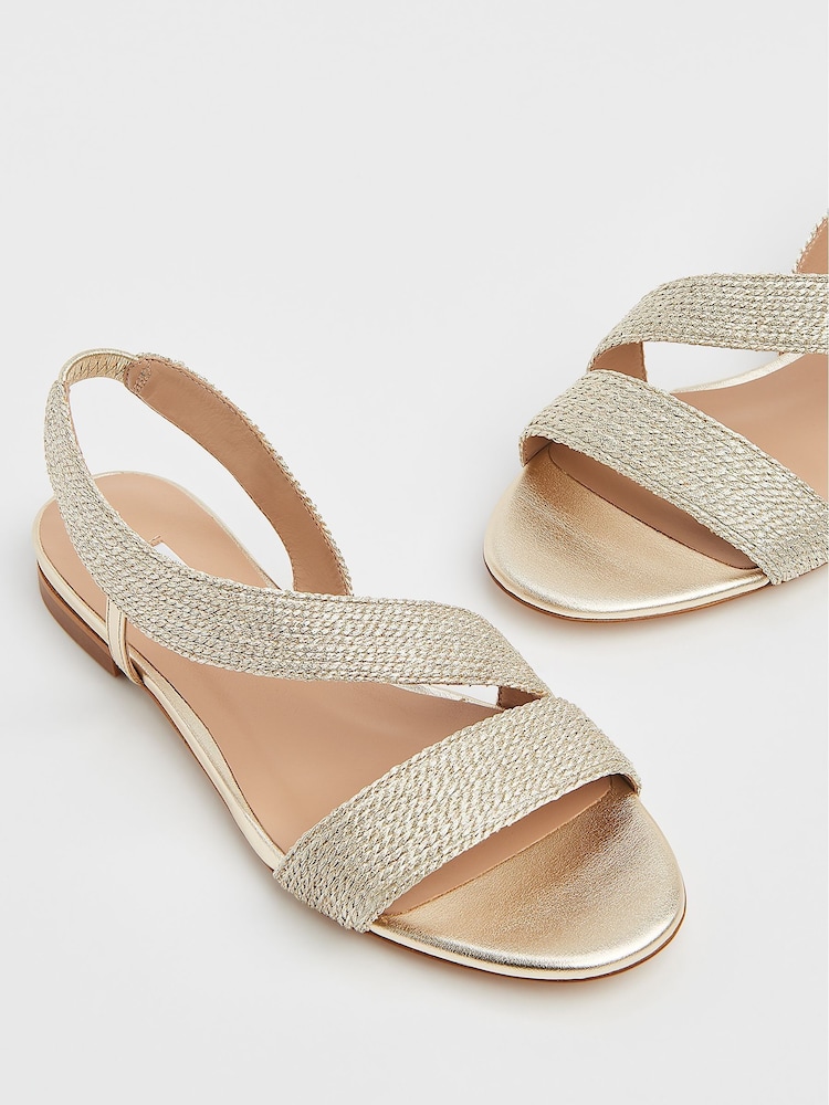 LK Bennett Metallic Rachel Metallic Rope Flat Sandals - Image 4 of 4