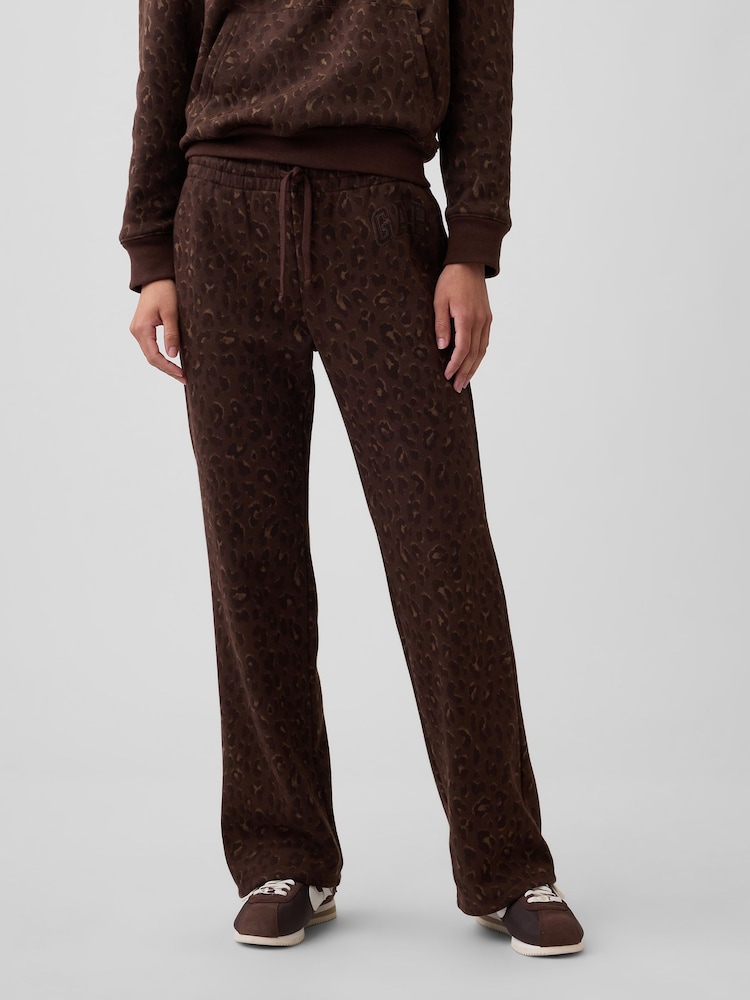 Gap Brown Leopard Logo Straight Joggers - Image 1 of 5 Gap Brown Leopard Logo Straight Joggers - Image 1 of 5