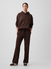 Gap Brown Leopard Logo Straight Joggers - Image 3 of 5