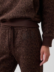 Gap Brown Leopard Logo Straight Joggers - Image 4 of 5
