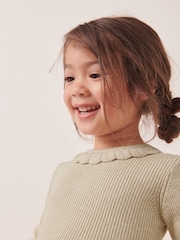 Ecru Cream Marl Frill Neck Jumper (3mths-7yrs) - Image 4 of 7