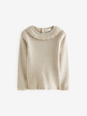 Ecru Cream Marl Frill Neck Jumper (3mths-7yrs) - Image 5 of 7