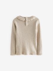 Ecru Cream Marl Frill Neck Jumper (3mths-7yrs) - Image 6 of 7