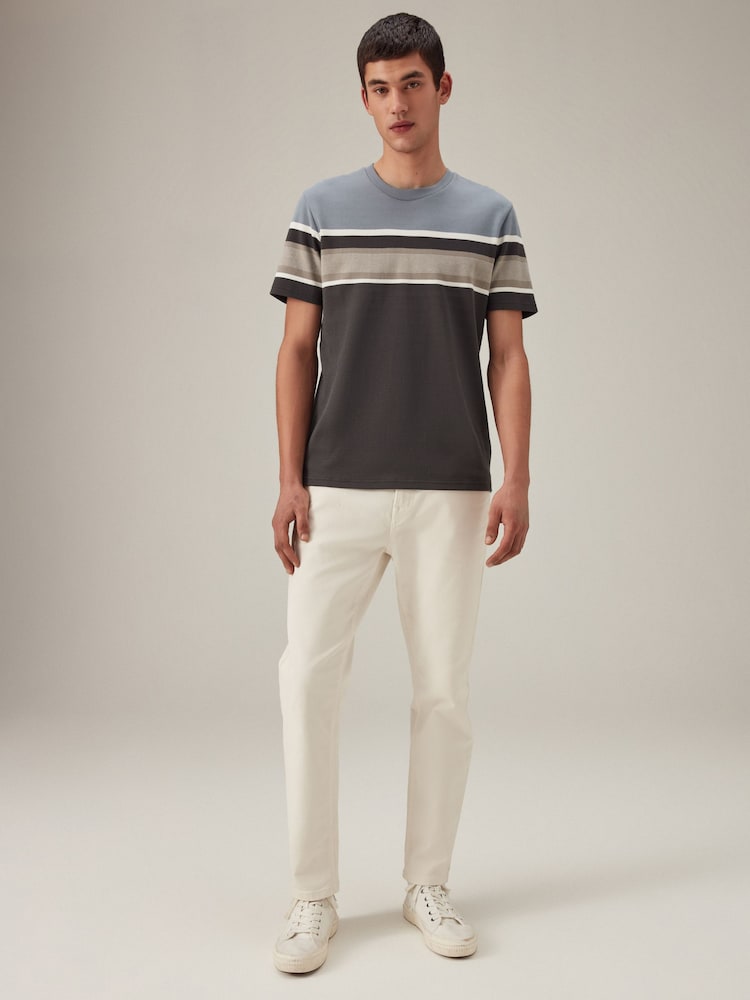 Blue/Neutral Block 100% Cotton T-Shirt - Image 2 of 7