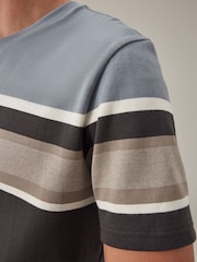 Blue/Neutral Block 100% Cotton T-Shirt - Image 4 of 7