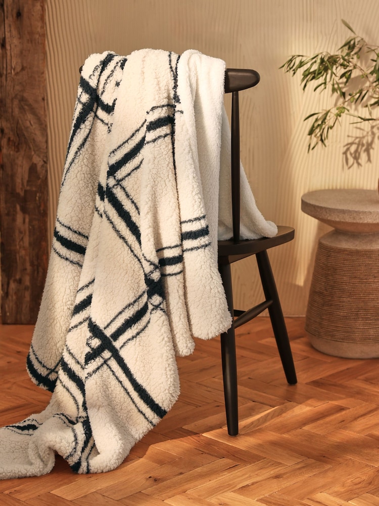Black & White Borg Check Fleece - Image 2 of 5