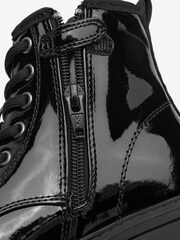 Black Patent Wide Fit (G) Warm Lined Lace-Up Boots - Image 4 of 4