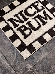 Monochrome Slogan 100% Cotton Shower Mat - Image 2 of 5
