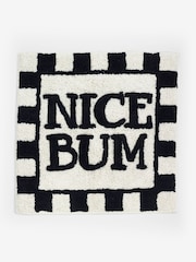 Monochrome Slogan 100% Cotton Shower Mat - Image 3 of 5