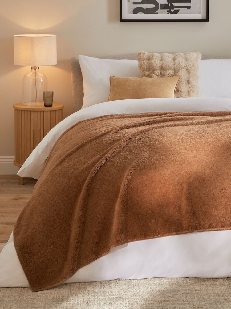 Camel Marshmallow Soft Fleece Throw - Image 1 of 4