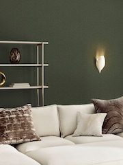 Deep Green Linen Look 10M Wallpaper - Image 1 of 5