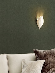 Deep Green Linen Look 10M Wallpaper - Image 2 of 5