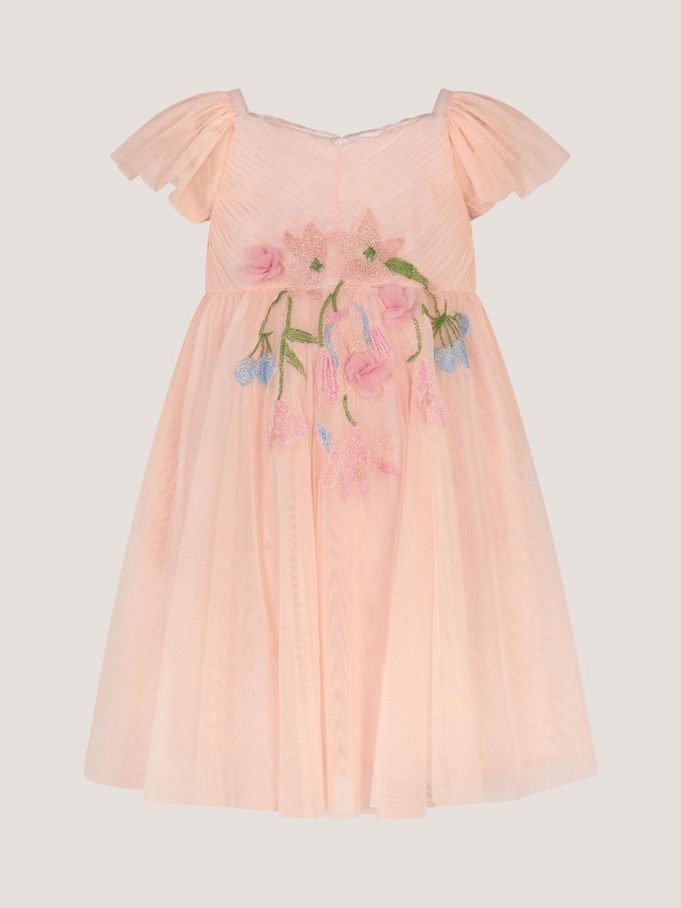 Monsoon Pink Baby Estella Floral Embroidered Party Dress - Image 1 of 2 Monsoon Pink Baby Estella Floral Embroidered Party Dress - Image 1 of 2