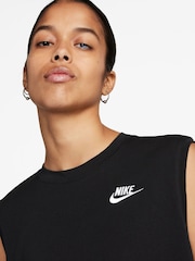 Nike Black Club Cropped Sleeveless Top - Image 3 of 5