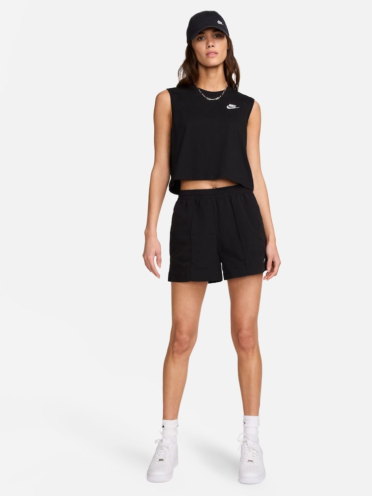 Nike Black Club Cropped Sleeveless Top - Image 5 of 5