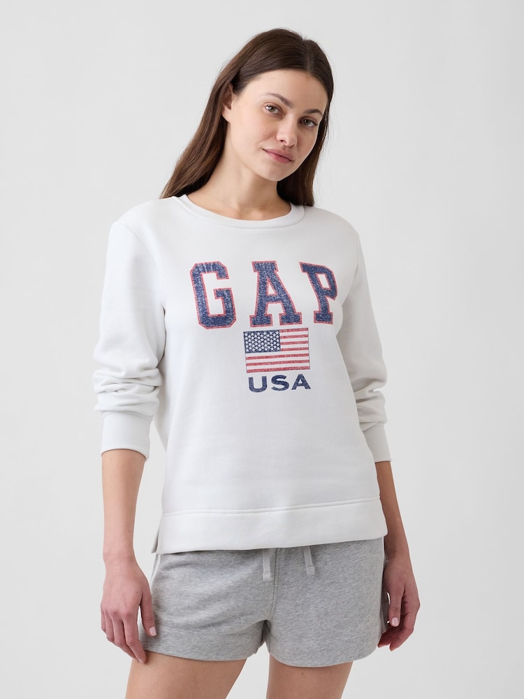 Gap White Relaxed Gap Logo Sweatshirt - Image 1 of 5