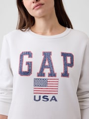 Gap White Relaxed Gap Logo Sweatshirt - Image 4 of 5
