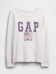 Gap White Relaxed Gap Logo Sweatshirt - Image 5 of 5