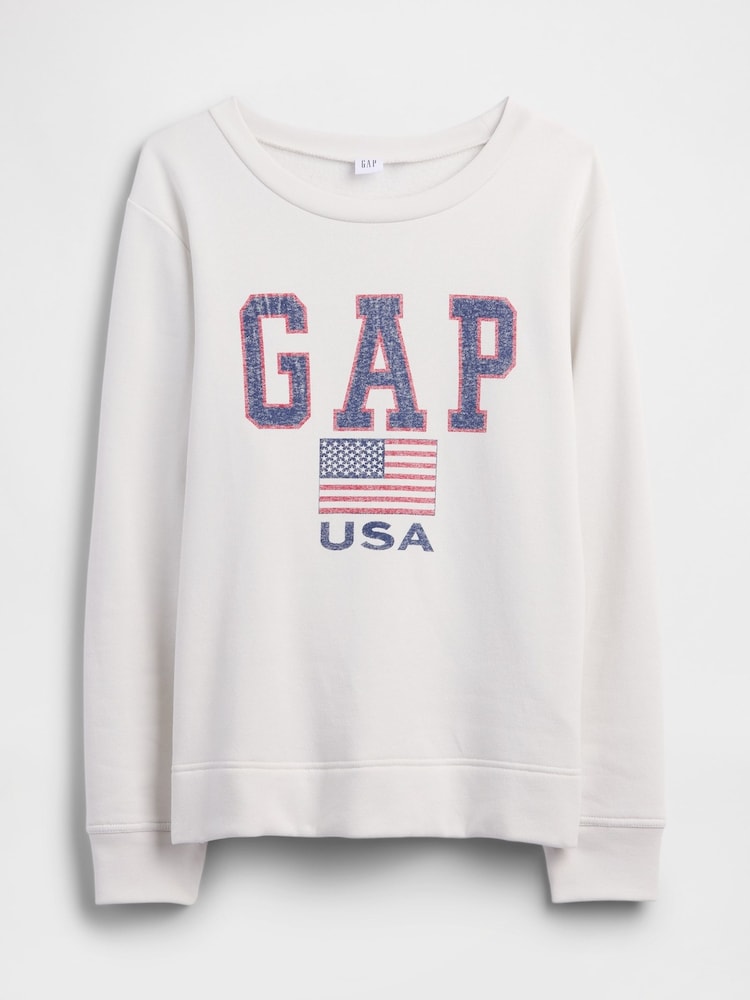 Gap White Relaxed Gap Logo Sweatshirt - Image 5 of 5