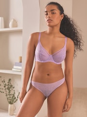 Lilac Purple Floral Selvedge Lace Knickers - Image 2 of 5